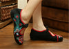 Vintage Chinese Embroidered Floral Shoes Women Ballerina Mary Jane Flat Ballet C