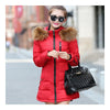Winter Woman Slim Middle Long Down Coat   red