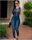 Blue Denim Sleeveless Faded Jeans Cross Neck Jumpsuit Overalls