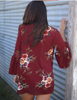 Bohemia Crochet Lace Hollow Kimono Cape Shawl Cover Up Cardigan Top Blue/Red