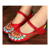 Old Beijing Cloth Embroidered Shoes Flat Casual Chromatic flowers Dancing ballet
