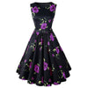 Vintage Hepburn Style Schmal Ärmellos 50er Jahre Kleid Lila