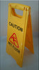 Mise en Garde Mouillé Sol Double-Face Signe Avertissement Planche Jaune Vif