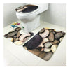 Toilet Seat 3pcs Set Ground Mat Carpet Anti-skdding