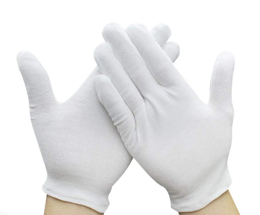 12 Pares Blanco Algodón Guantes para Cosmético Hidratante Monedas Joyeria