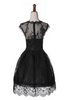 Volle Spitze Eingebauten Tutu Ausgestellt Party Ball Cocktail Midi Kleid Für