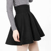 High Waisted Bust Skirt Middle Long Pleated A-line Skirt black S
