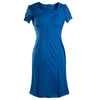 Fashionable OL Slim One-step Skirt Dress   blue