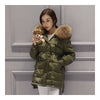 Loose Warm Woman Down Coat Slim Middle Long   army green