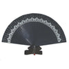 Abanico Plegable Puro Manual Seda con Caja Azul Oscuro