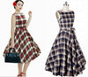 Plaid Schottenkaromuster Schottland Kleid Rockabilly Swing Vintage 24.4ms