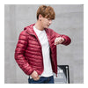 Light Thin Short Down Coat Man Hooded Fashionable   red