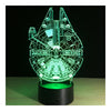 3d Estrella War Halcón Milenario Proyector Noche Bombilla USB Eléctrico