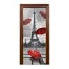 Door Sticker New 3D DIY PVC Waterproof  Door Wall Mural Eiffel Tower qd044