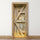 New 3D DIY PVC Waterproof  Door Wall Sticker Wooden Door qd020