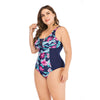 Sexy Classic Blue Red Blossom Lily Padded One Piece  Swimsuit Padded Bra Tankini