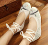 Vintage Chinesisch Ethnische Stickerei Hoher Absatz Aufzug Tanzen Schuhe Vögel