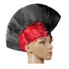 Lustroso Cresta de Gallo Pelo Punk Pelo Tapa Bright Peluca Negro Brillante Rojo