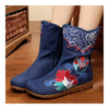 Vintage Beijing Cloth Shoes Embroidered Boots jeans 35