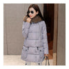 Hiver en Vrac Grande Taille Femme Milieu Long Coton Manteau Gris M
