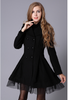 Romántico Cálido para Invierno Chaqueta con Malla Bordes Chaqueta Vintage