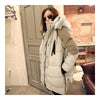 Woman Winter Thick Loose Middle Long Down Coat    beige