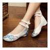 Old Beijing Cloth Embroidered Shoes Square Dancing   white