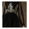 Muslim Vintage Golden Silk Embroidery Dress Gauze   S