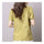Loose Plus Size Cotton&Flax Casual Top T-shirt   yellow green
