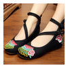 Old Beijing Cloth Embroidered Shoes Round Toe
