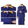 Working Protective Gear Uniform Suit Canvas Garage  blue with yellow  170