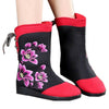 Vintage Beijing Cloth Shoes Embroidered Boots red 35