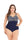 Women Classic Blue Chromatic Geometric Pattern Padded One Piece  Swimsuit Padded