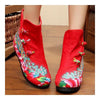 Vintage Beijing Cloth Shoes Embroidered Boots red thin shoes 35