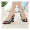 Casual Comfortable Slipsole Peep-toe Sandals Buckle Patent Leather  High Heel