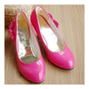 Candy's Color Bowknot Patent Leather Hollow Slipsole Women Thin Shoes