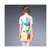 Round Collar Cartoon Figure Printing Short Sleeve A Shape Skirt Dress60203   S