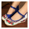 Old Beijing Cloth Embroidered Shoes Flax heel floral dancing comfort loafer