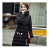 Winter Super Long Down Coat Woman Thick Slim Hooded   black