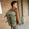 Mens Outdoor Round Bin Shape Retro Shoulder Bag with Handle zipper closure