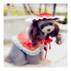Dog Pet Clothes Cloak Wig Hat Suit   PF27 red