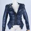 Vintage Punk Grils Cool Rivet Studded Shoulder Motorcycle PU Leather Coat Jacket