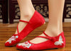 Chinese Ethnic Embroidery Ballet Flat Marry Janes Dancing Shoes Butterfly