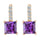Square Zircon Ear Accessory    gold plated purple zircon
