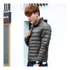 Claro Fino Plumón Hombre Cuello Alto Invierno Talla Grande Verde Militar