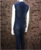 Blue Denim Sleeveless Faded Jeans Cross Neck Jumpsuit Overalls