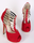 Gold Hollow Out Roma Peep-toe Platform High Heels for Party Event Club Black/Red