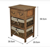 Country-Style  Cottage 3 Layers Bedside Table Vintage with 2 baskets 2 Drawers
