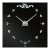 Espejo Reloj de Pared Súper Tamaño Grande Bricolaje Creativo 3d Plata