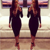 Women Sexy Lace Up Long Sleeve Bandage Club Bodycon Party Cocktail Pencil Dress